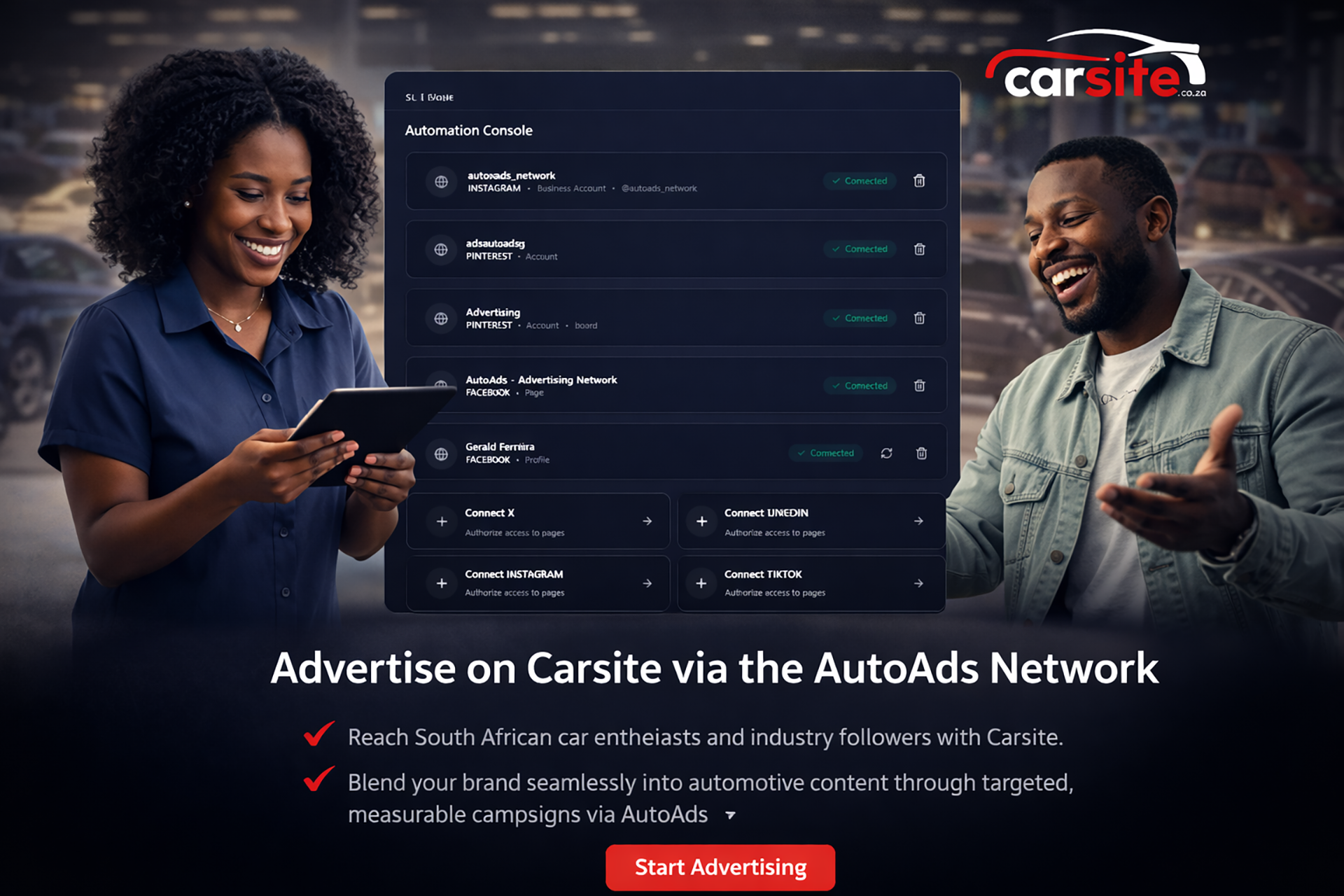 Advertise on car sites
